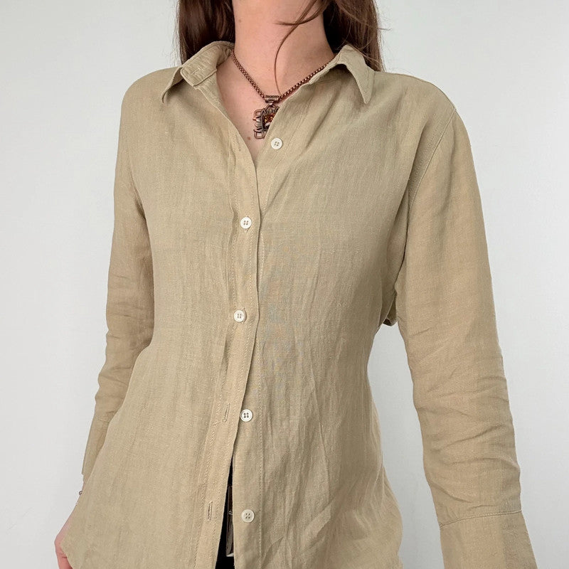 backless cut out linen shirt