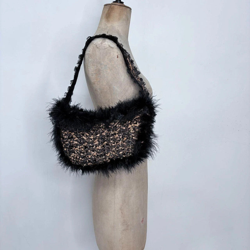 lace fluffy grunge bag