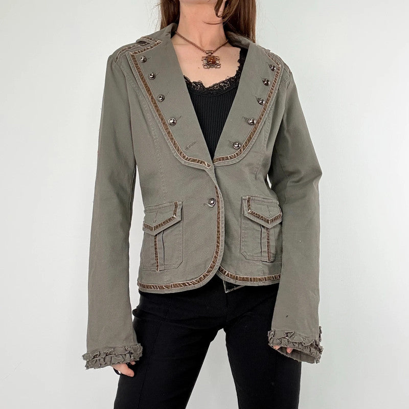 Napoleonic flared khaki jacket