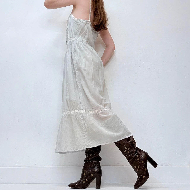 baby blue lace cotton maxi dress