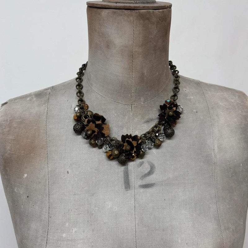 layered chain gothic charm necklace