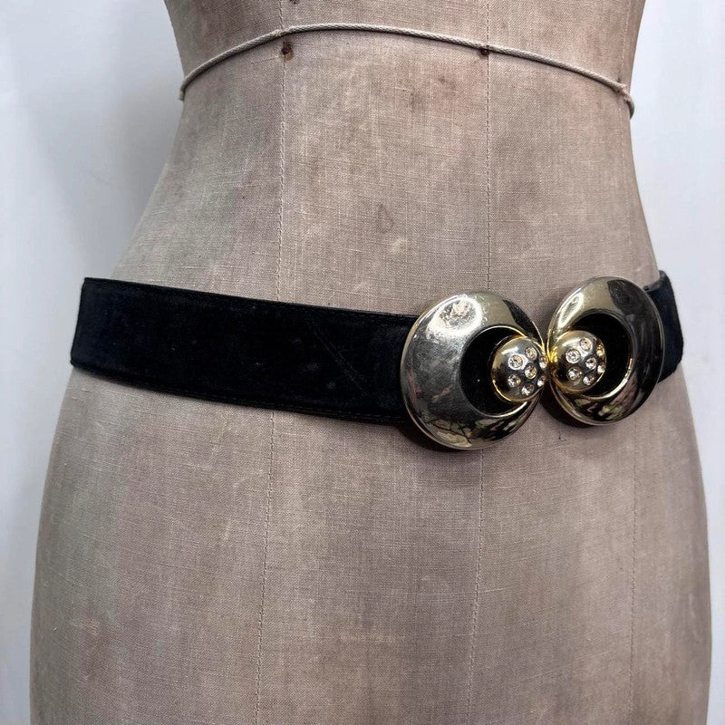vintage gold chunky leather belt