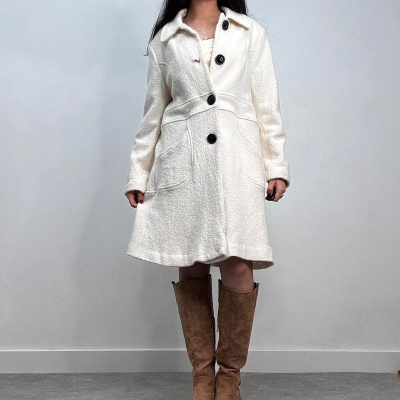cream wool button-up peacoat
