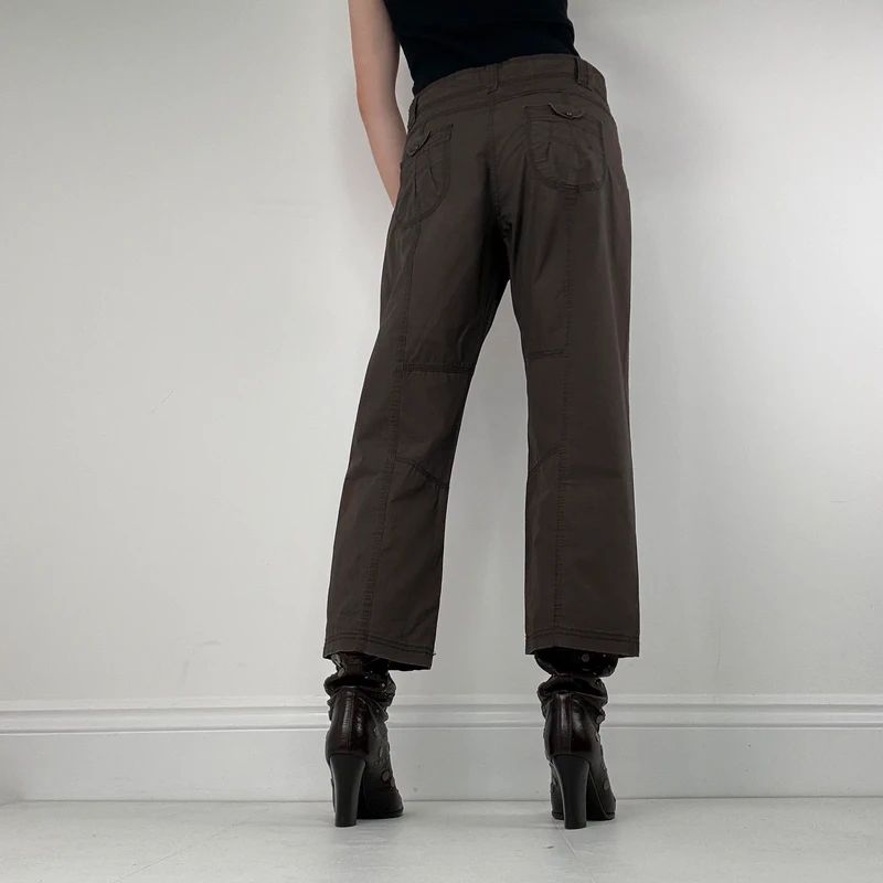 Brown utility cargo trousers