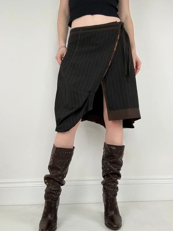 Cop Copine asymmetric puff midi skirt
