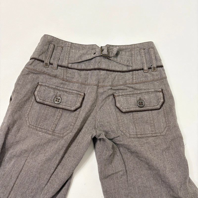 button corset waistband low rise suit pants