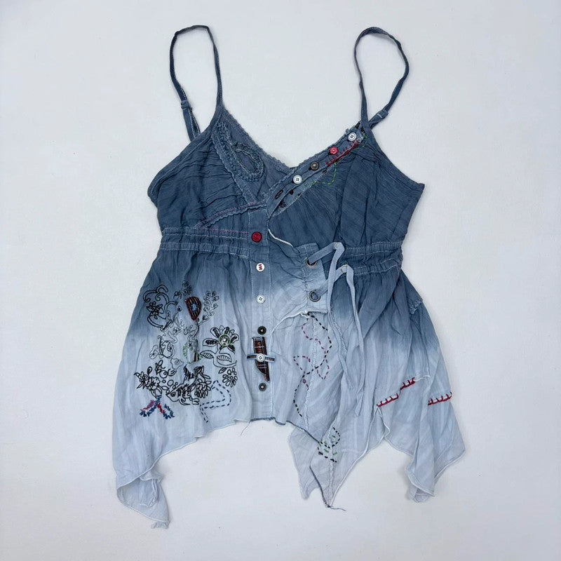 embroidered patchwork fairy vest
