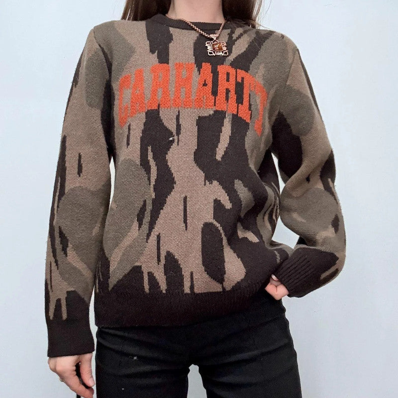 carhartt utility camo knit jumper
