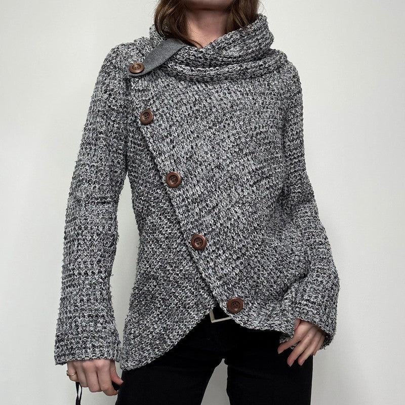 asymmetric slouchy button jumper