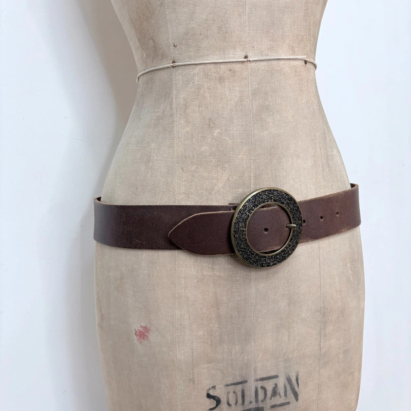 brown leather boho circle belt
