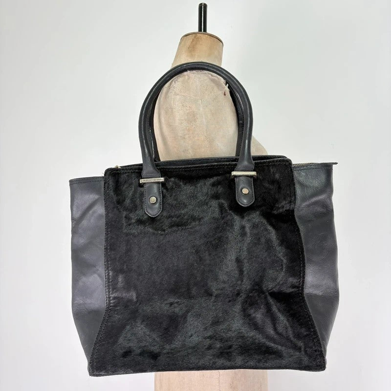 Black pony hair bag