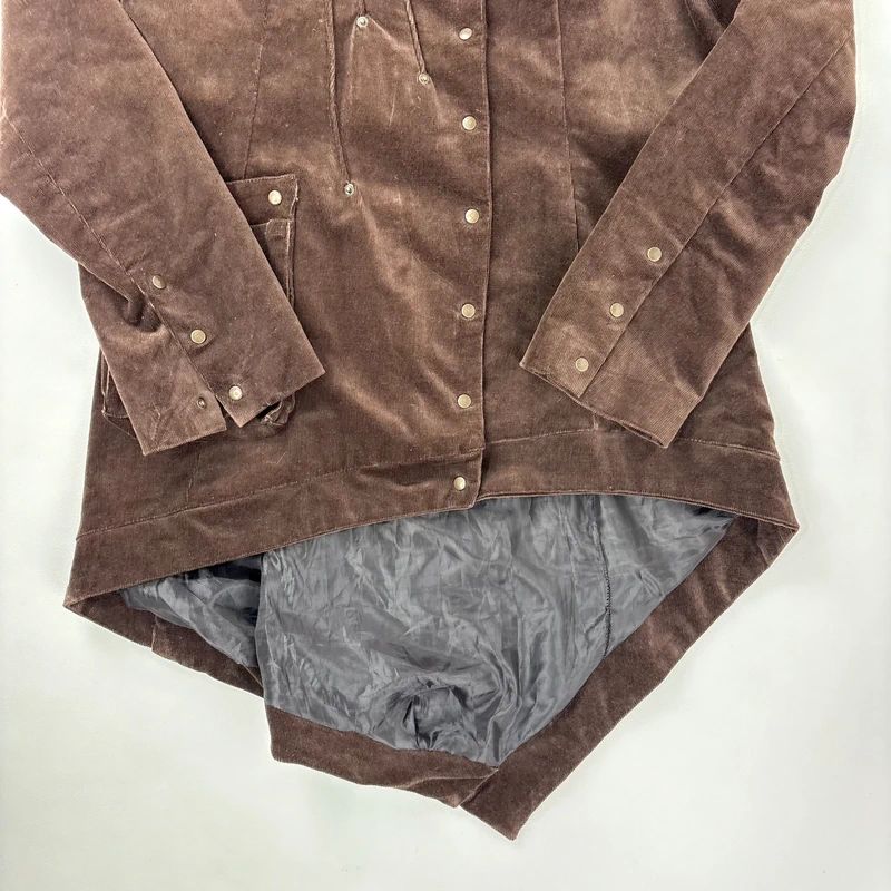 asymmetric brown cord Napoleon jacket