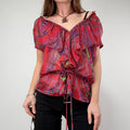 Sheer Floral Silk Paisley Shirt