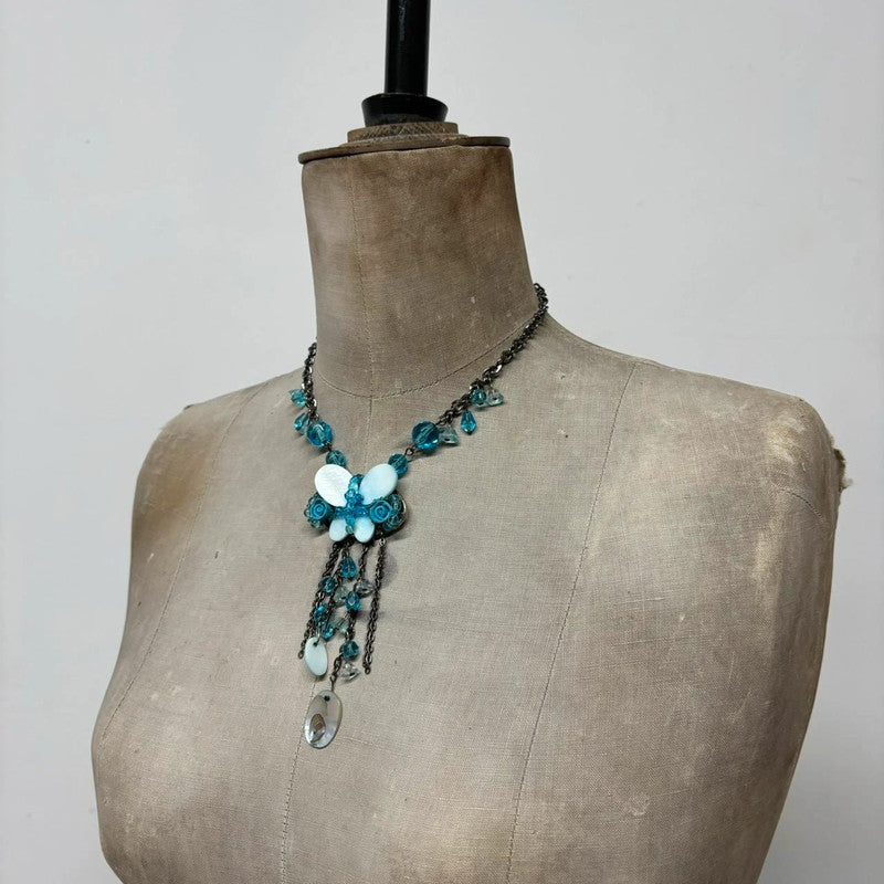 Butterfly fairy gemstone necklace