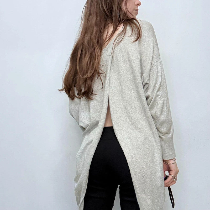 grey slouchy batwing jumper