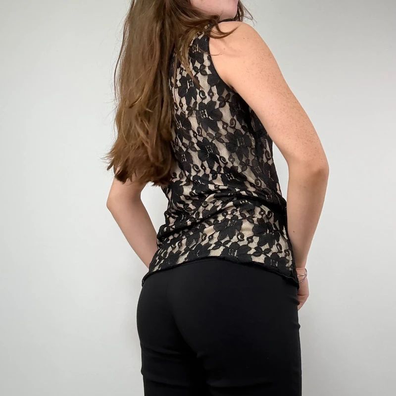 Black Lace Cami Vest