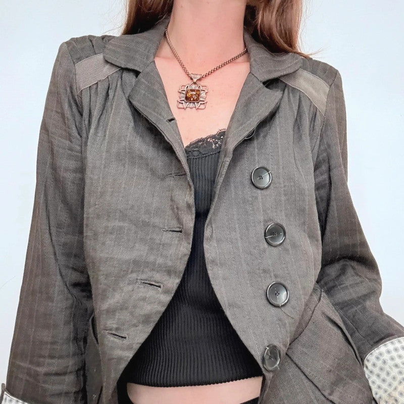 pinstripe flared asymmetric military napoleonic jacket