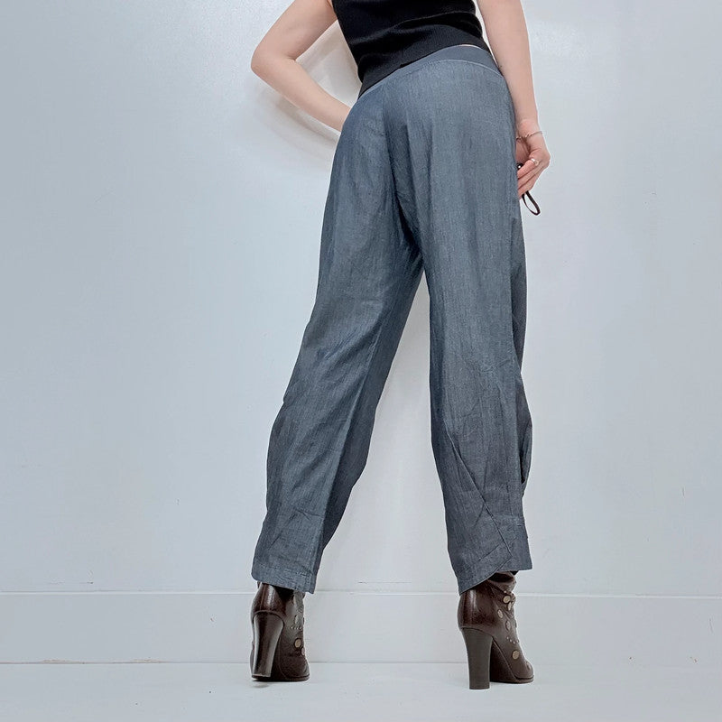 Cop Copine blue structured pleated trousers