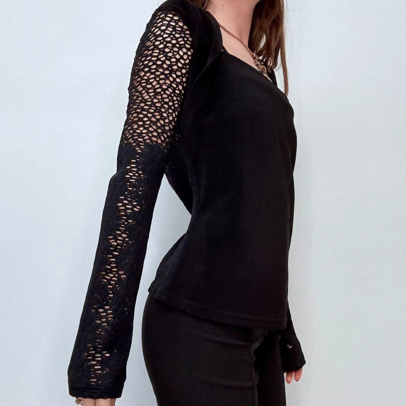 black wide neck flared top sweater