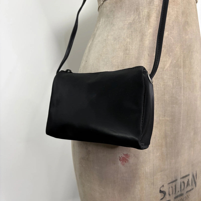 black nylon mini crossbody bag