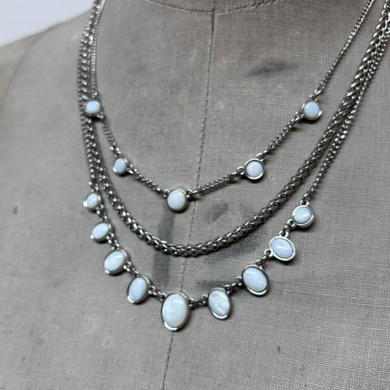 layered pearl chain necklace