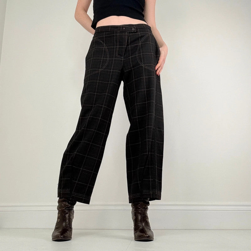 Cop Copine tartan asymmetric barrel trousers