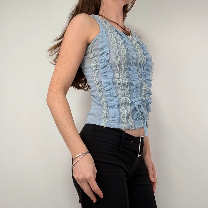 Ruffle Lace Coquette Vest