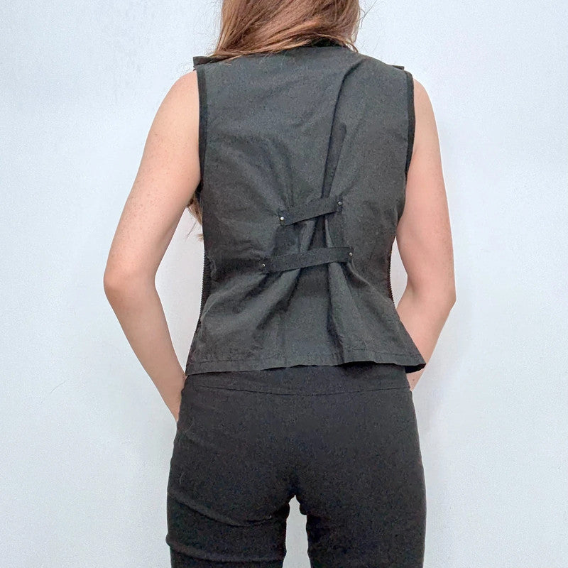 Cop Copine black knitted cropped vest