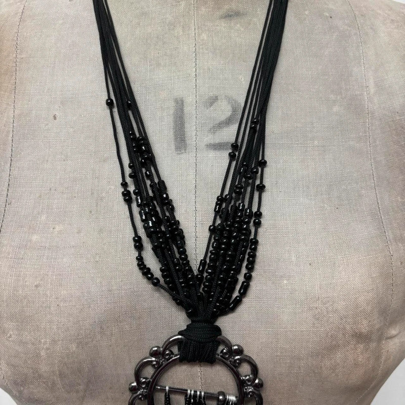 black layered grunge necklace