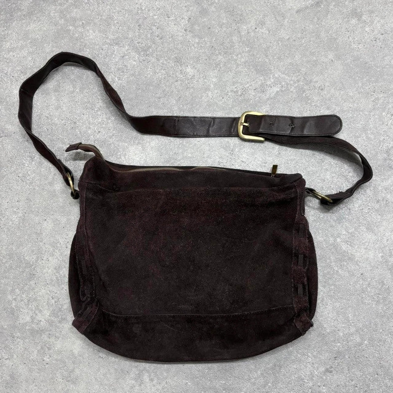 cow hide abstract gold messenger bag