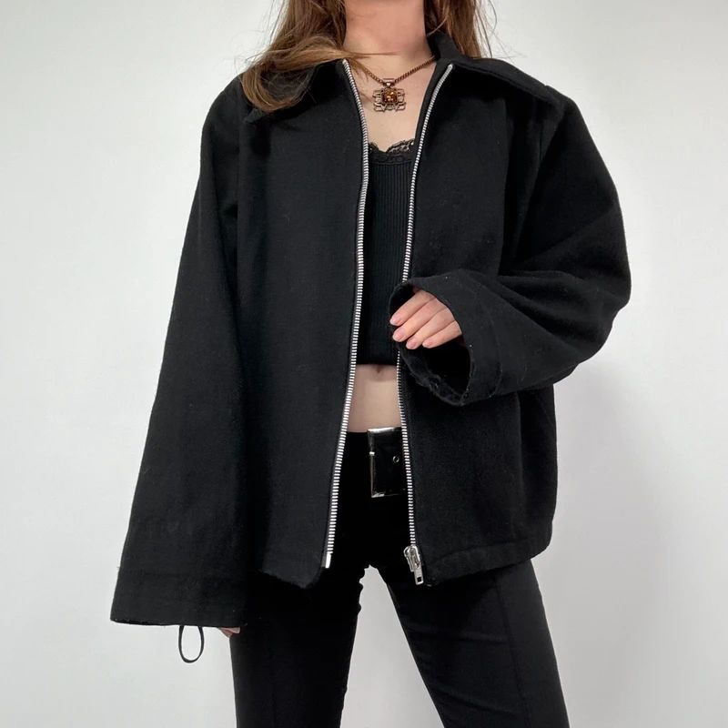 Black Wool Minimalist Jacket