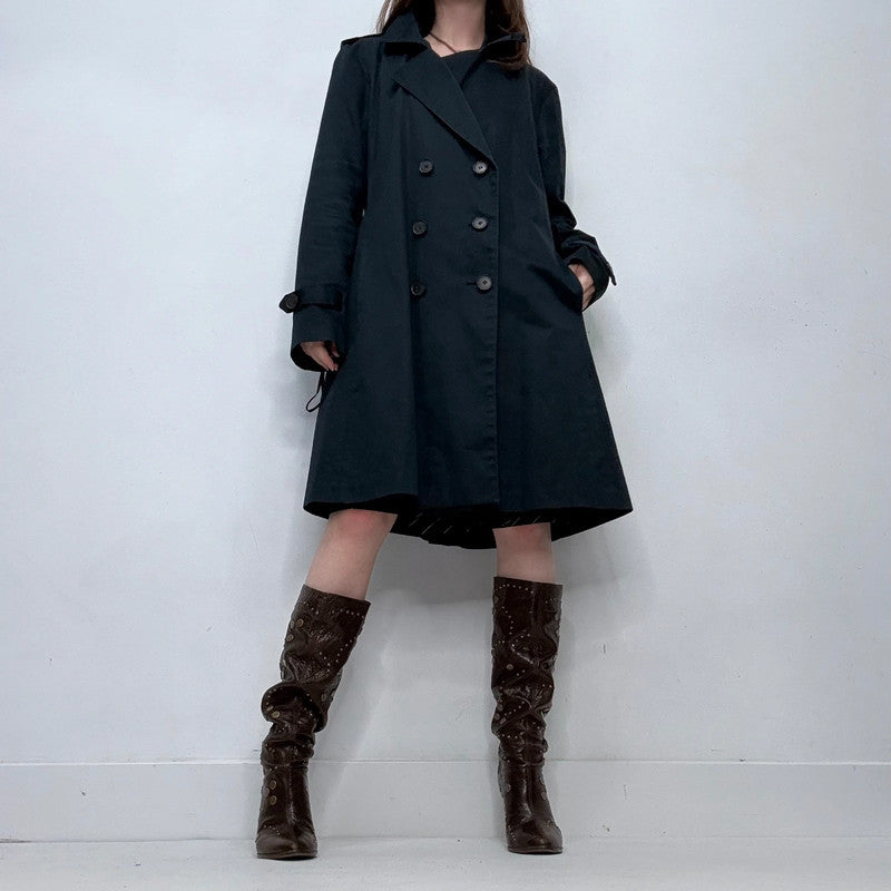navy American vintage trench coat