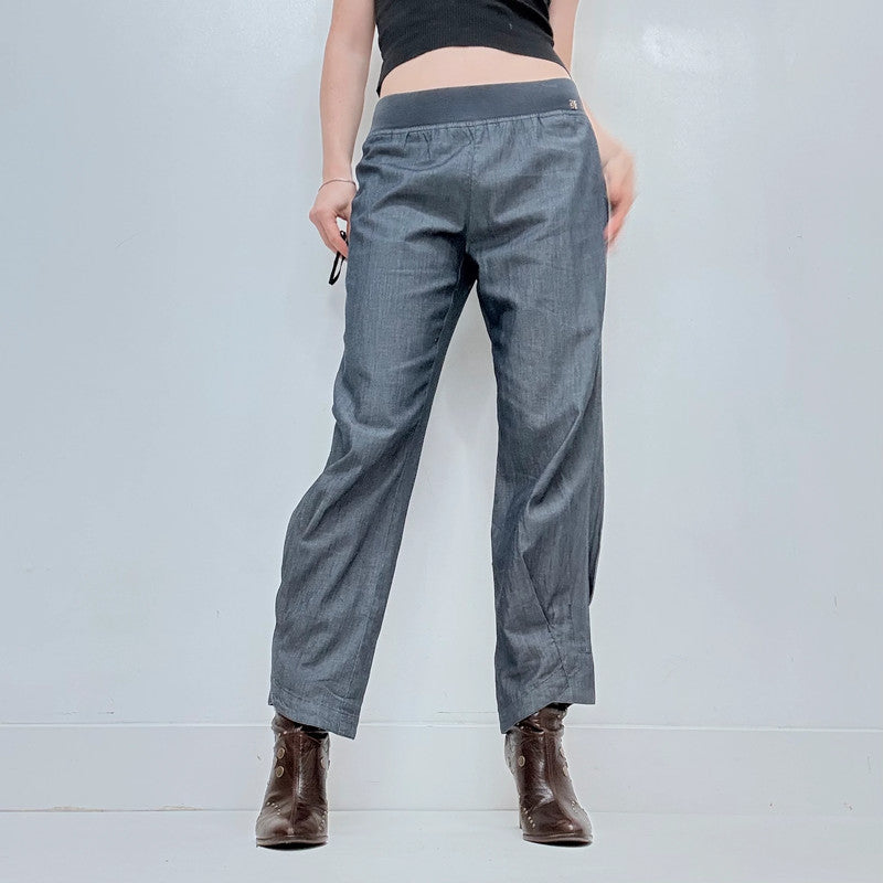 Cop Copine blue structured pleated trousers