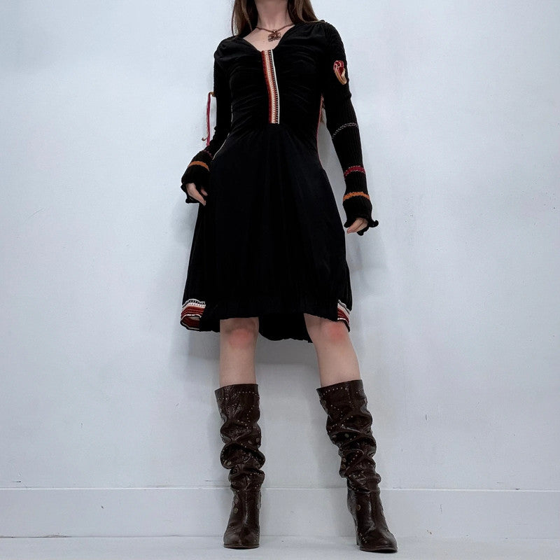 black knit grunge dress