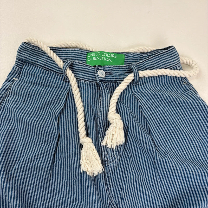 pleated pinstripe barrel trousers