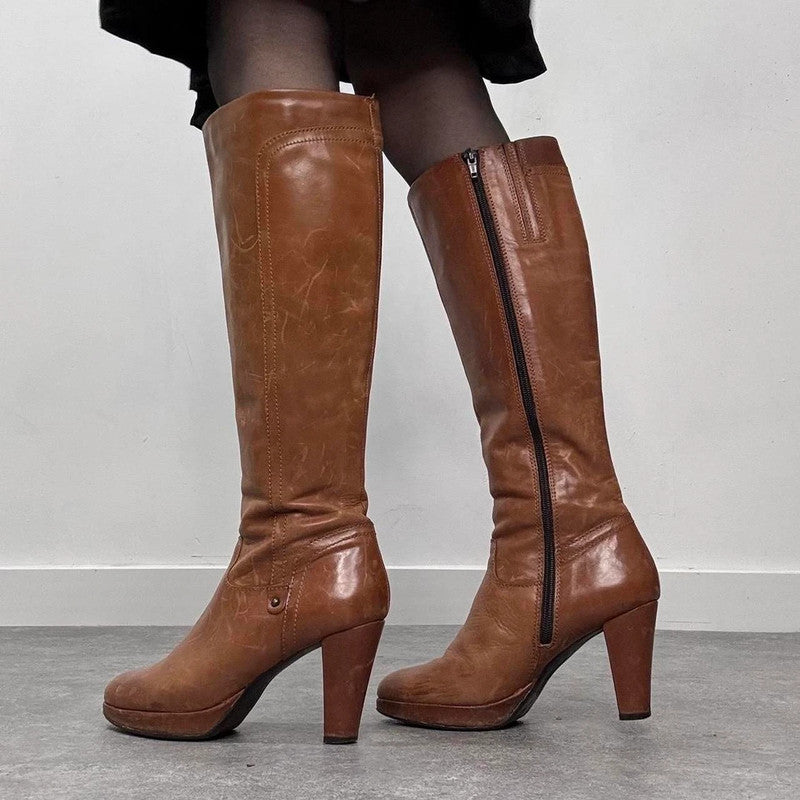 tan leather campus boots