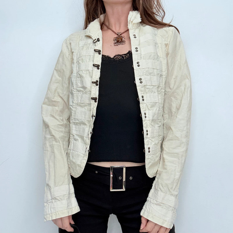 hook and eye fitted military jacket