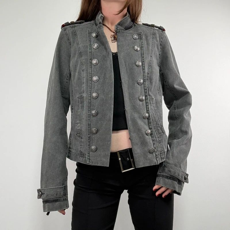 Khaki military napoleon military jacket