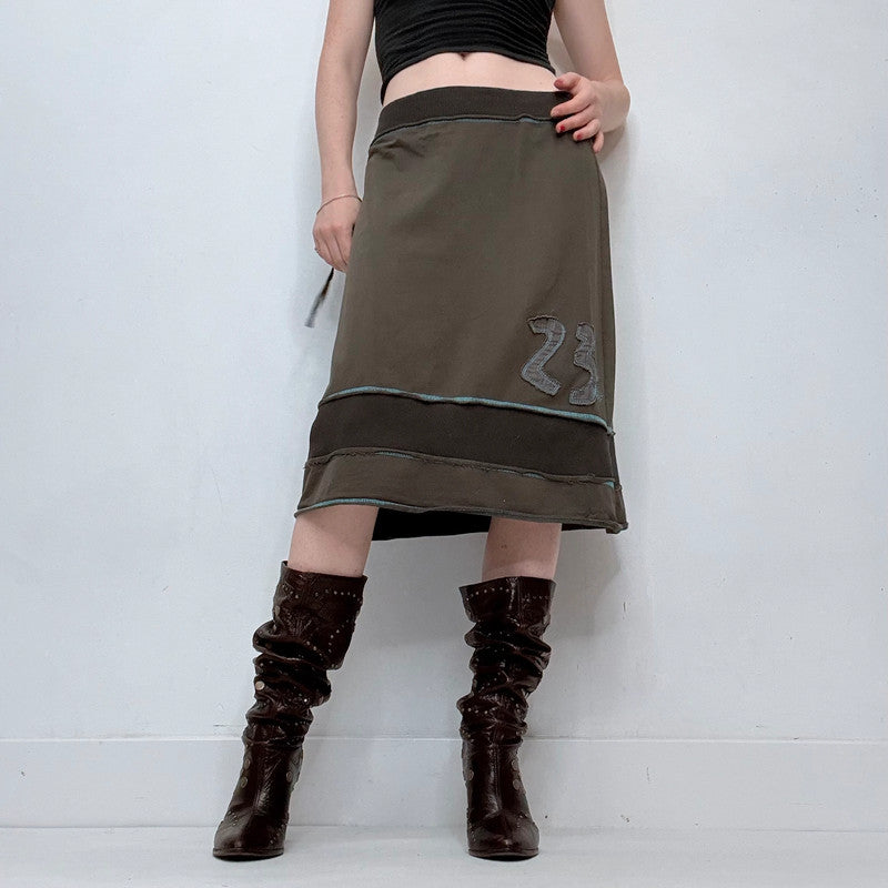 khaki cotton Cop Copine low rise skirt