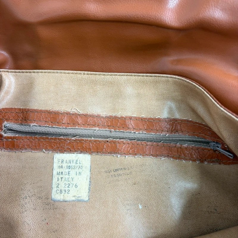 tan lather piercing punky silver hardware clutch bag
