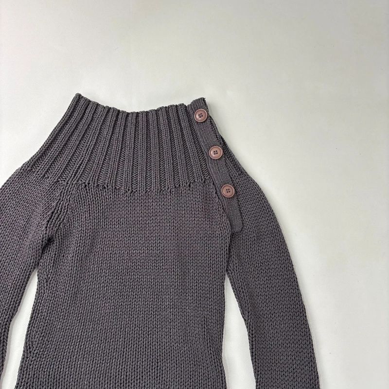 chunky knit ribbed funnel neck jumper