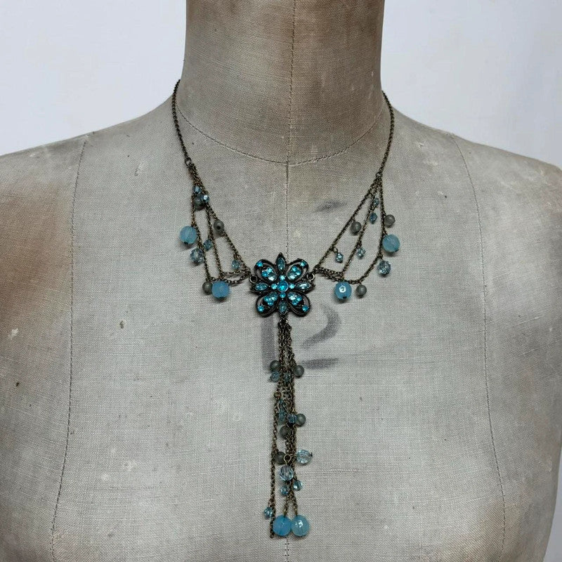 Flower fairy gemstone necklace
