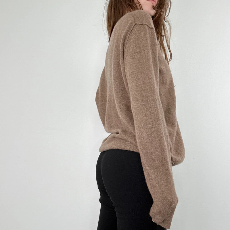 Brown cashmere slouchy jumper