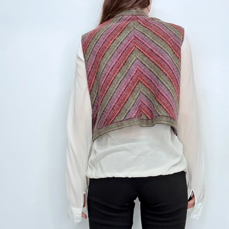 boho wool tapestry cropped waistcoat