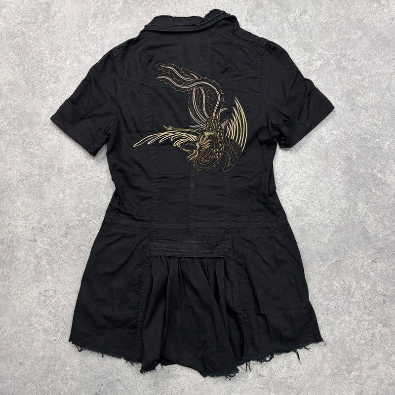 black cargo mini dress