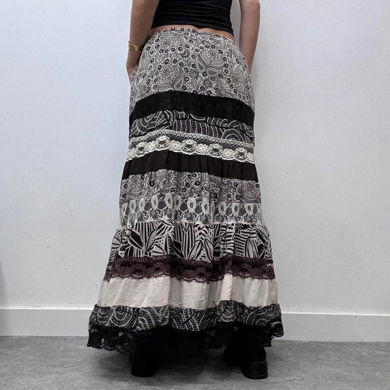 layered lace tiered fairy maxi skirt