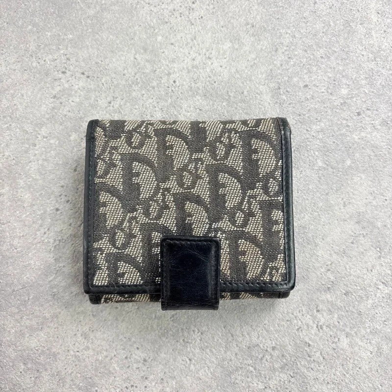 Vintage Dior monogram oblique canvas tri-fold wallet