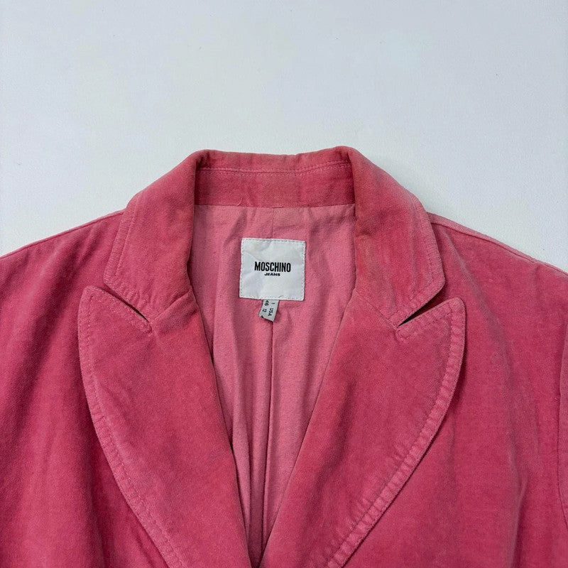 pink Moschino velvet blazer jacket