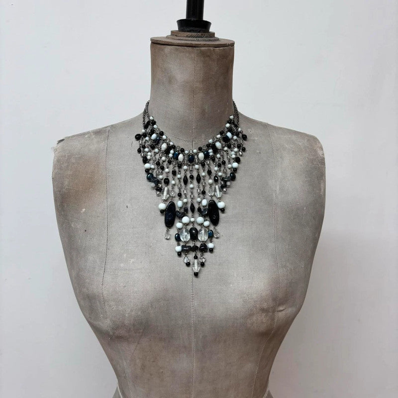 Layered chain gothic charm necklace