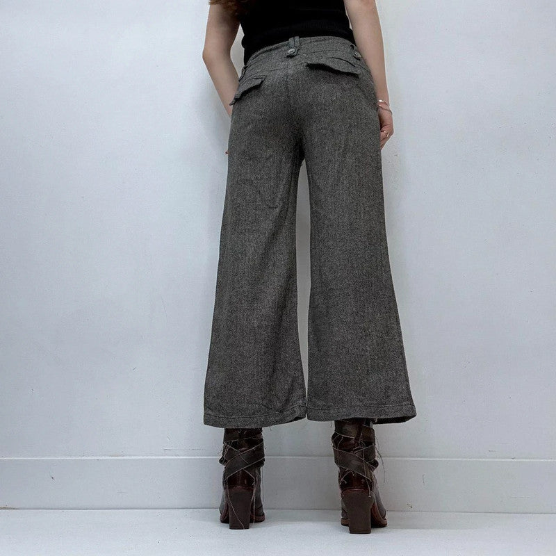 flared cropped suit pants